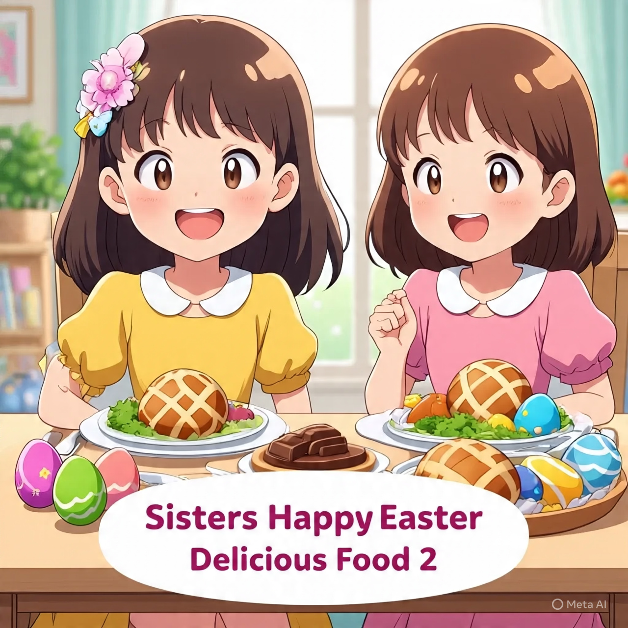 Sisters Happy Easter Delicious Food 2